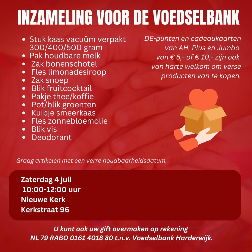 Inzameling voor de voedselbank bij de Nieuwe Kerk